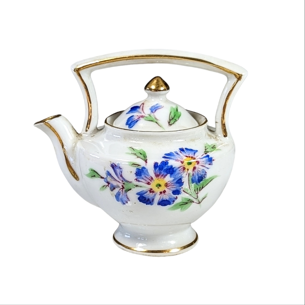 Vintage Miniature Japan Floral Teapot Hand Painted